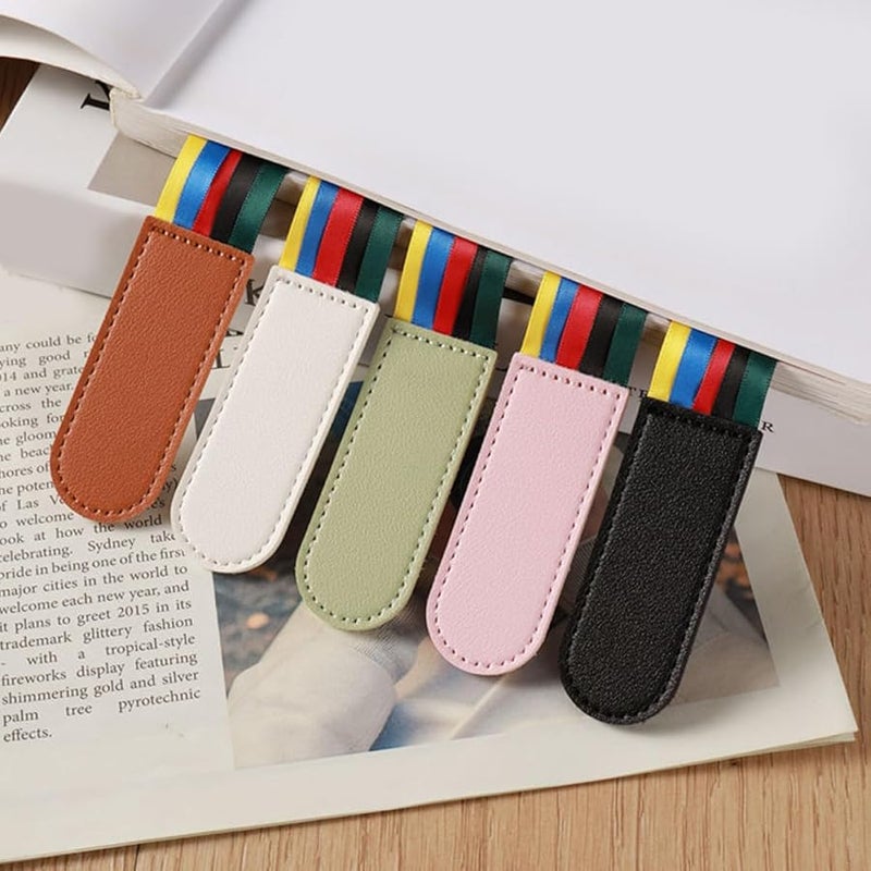 Gatuida 6pcs PU Leather Bible Bookmarks with Colorful Page Tabs for Study Reading Annotation - Image 5